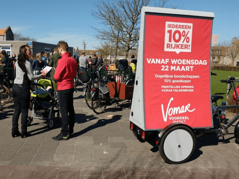 mediabikes out of home communicatiemiddel voor vomar