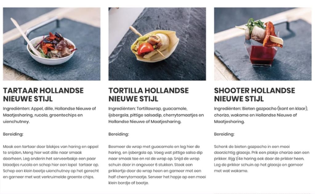 Hollandse Nieuwe Stijl gerechten